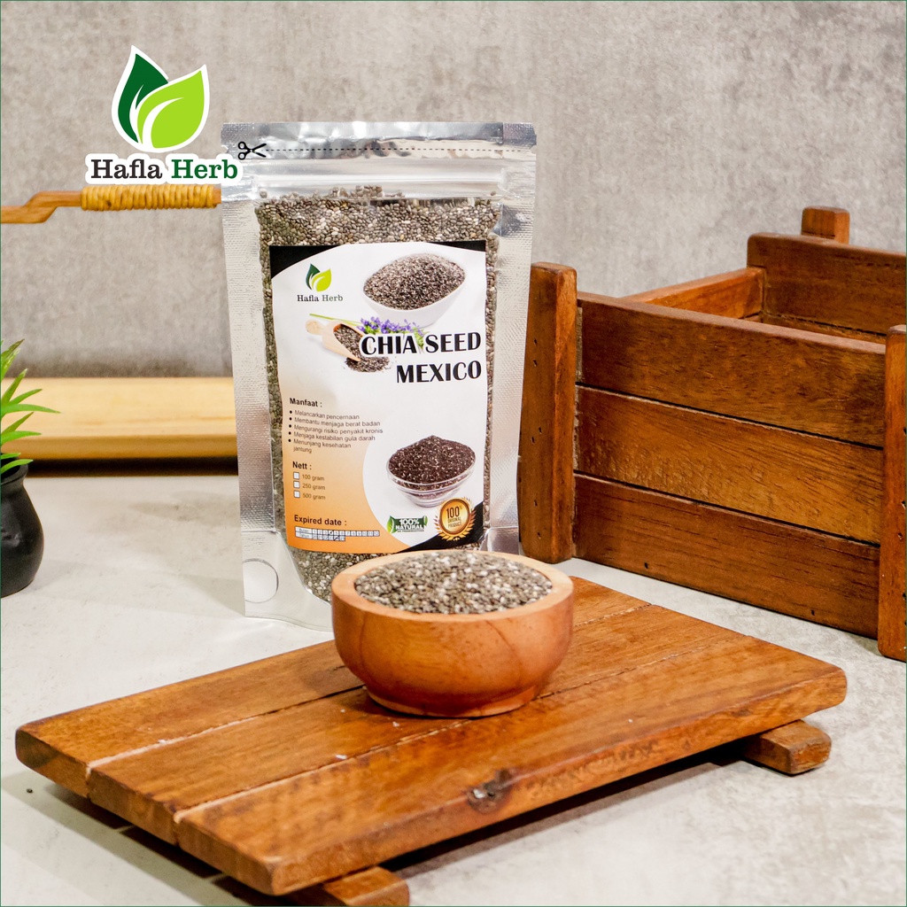 Chia Seed Organic 100 gram Mexico untuk Diet Freshly Black Cia Seed Organik fresly Biji Chia Seeds