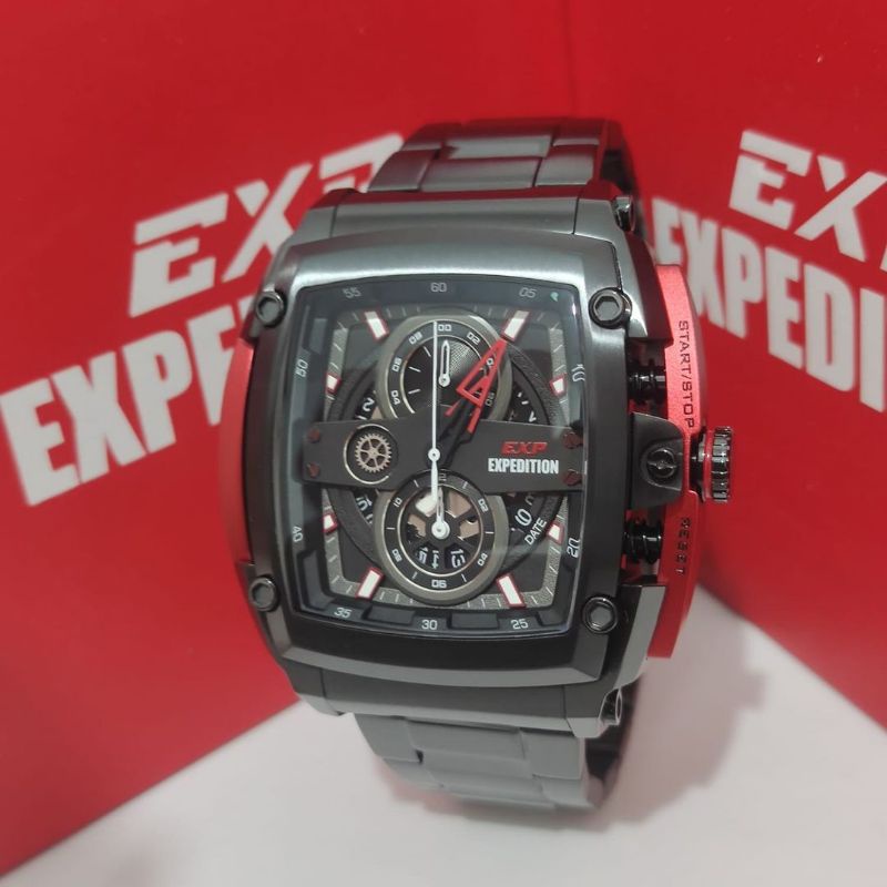 Jang Tangan Expedition EXP E 3008 Pria / E3008 M Rantai Black Red Original