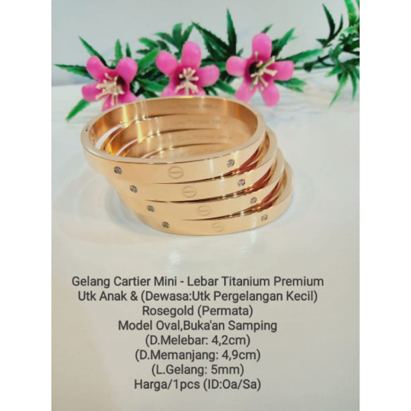 Gelang C4rtier anak titanium rosegold
