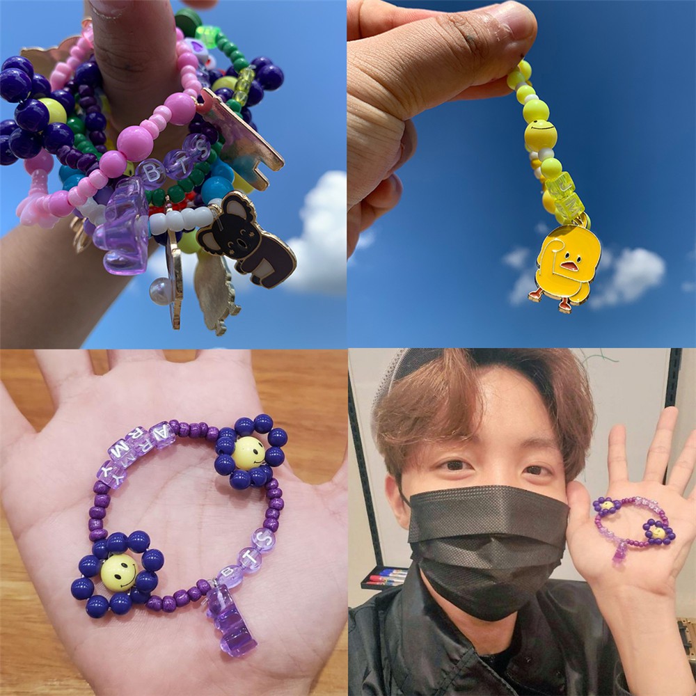  BTS  Same New JK V Beads Bracelet Cartoon Animal Pansent 