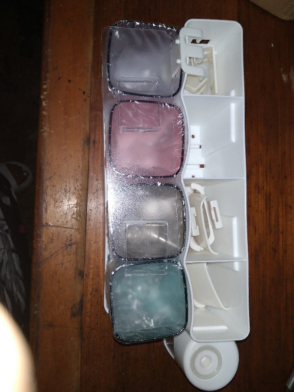 Rak Tempat Sikat Gigi Tempel Dispenser Odol Pasta Gigi Kamar Mandi - 4 Cups