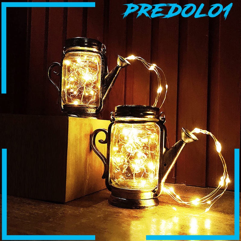 (Predolo1) Lampu Tumblr Model Mason Jar Tenaga Surya Tahan Air Untuk Dekorasi Natal / Pernikahan