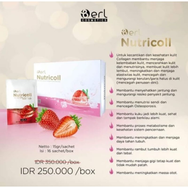 

NUTRICOLL //minuman serbuk kolagen rasa strawberry