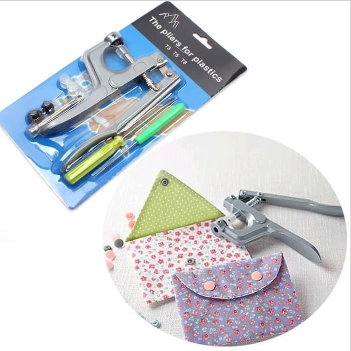 Snap Plier + 360 set Snap Button /Snap Button Set 02( 15 warna)/Alat tang pliers press pasang kancin