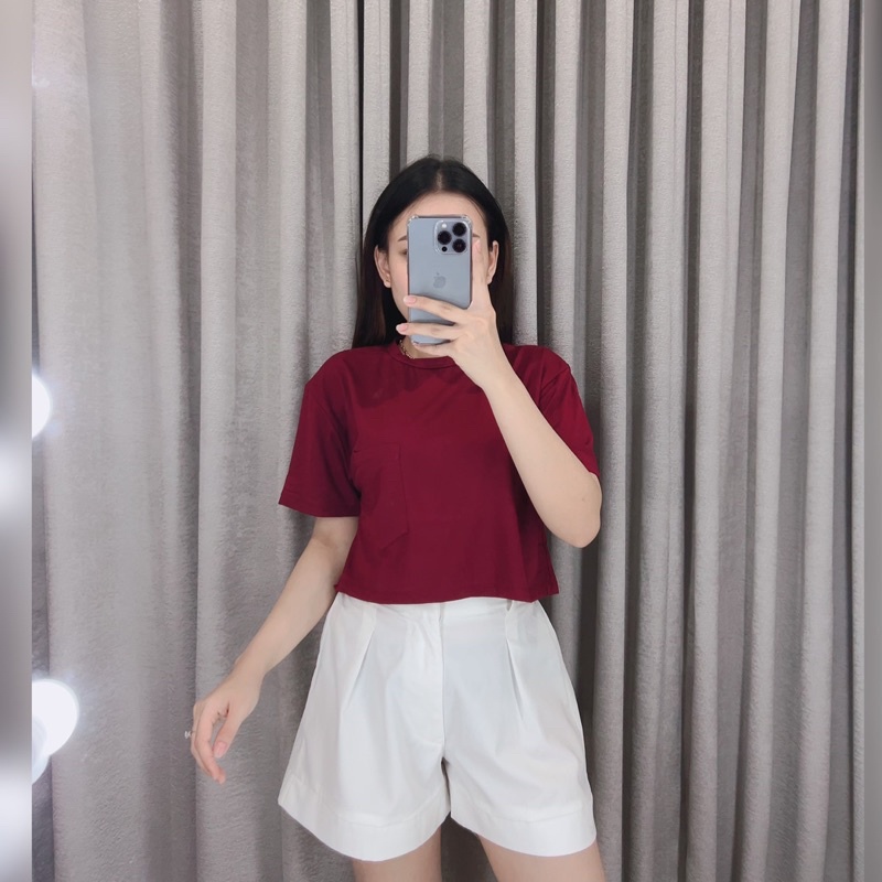 Nora pocket crop | Crop top | Atasan wanita crop