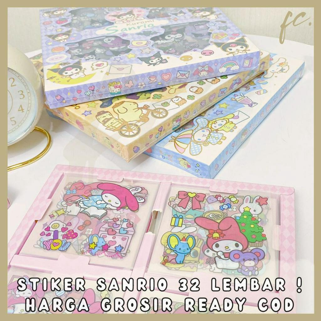 

1 Pack isi 32 Lembar Pcs Sticker Box Merek SENMU SEN MU YE DA Momo Stiker Set Sanrio My Melody Cinnamoroll Pompompurin Kuromi Hello Kitty Transparan Waterproof Pastel Jurnal Scrapbook Diary Estetik Decoration Accessories Hampers Bingkisan Anak