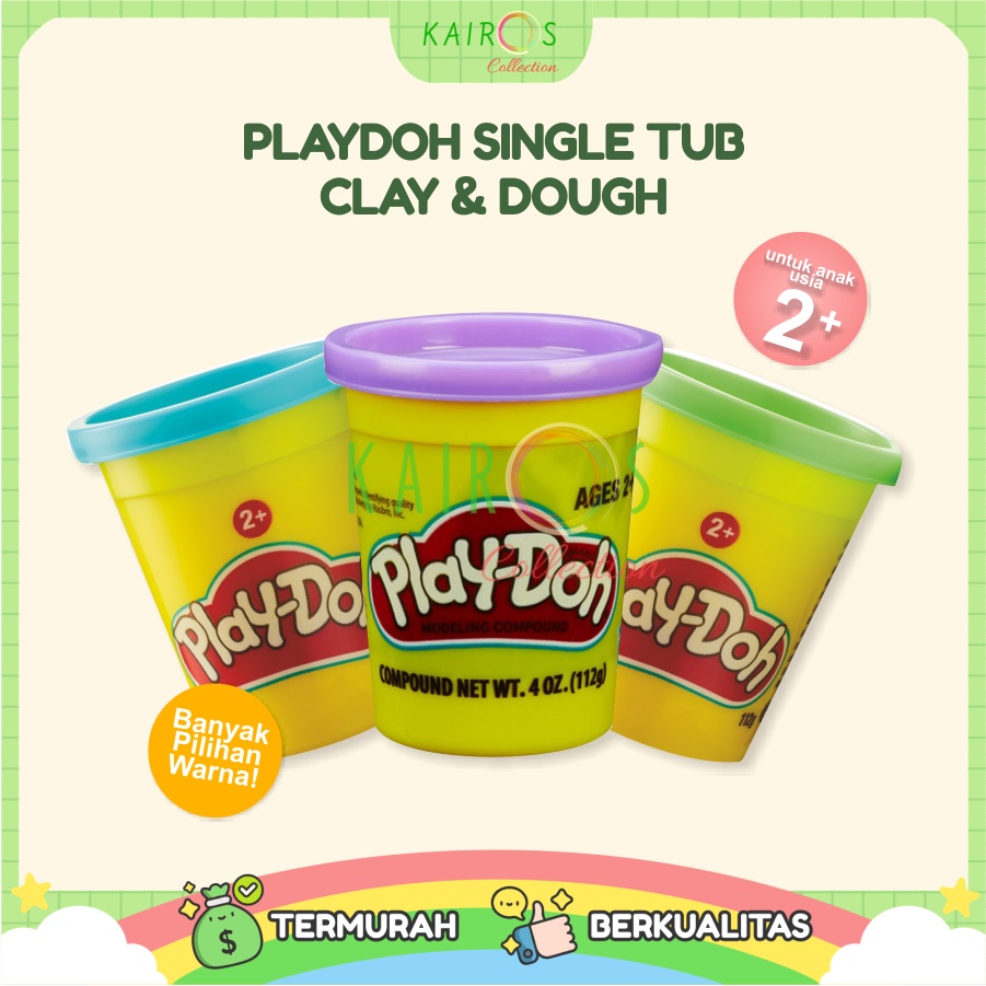 PlayDoh Single Tub Clay &amp; Dough Isi Satuan Aneka Macam Warna