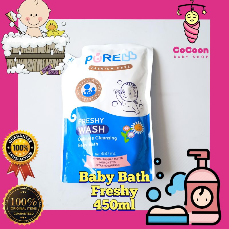 Pure Baby Wash Freshy Refill 450ml / Sabun Mandi Bayi dan Anak