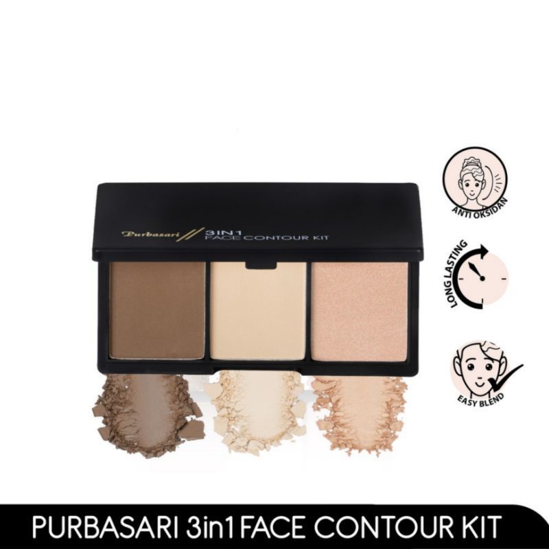 PURBASARI 3In1 Face Contour Kit - 12g