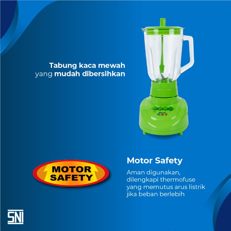 MIYAKO Blender BL 152 GF isi 3 Gelas Kaca 1.5 Liter Garansi Resmi