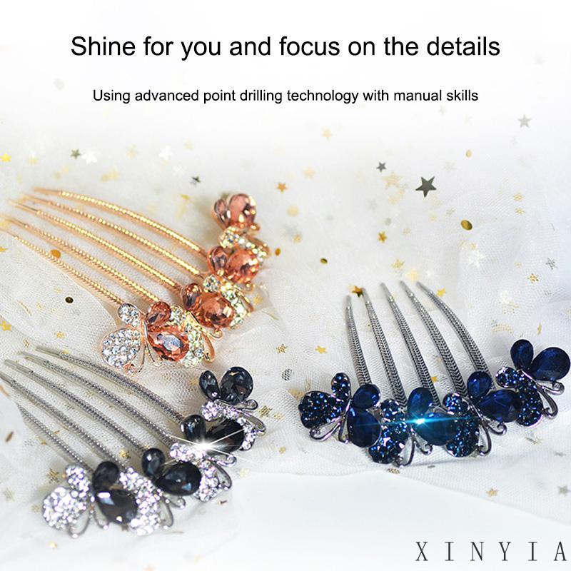 Butterfly Jepit Rambut Bentuk Kupu-Kupu Aksen Berlian Imitasi Untuk Wanita