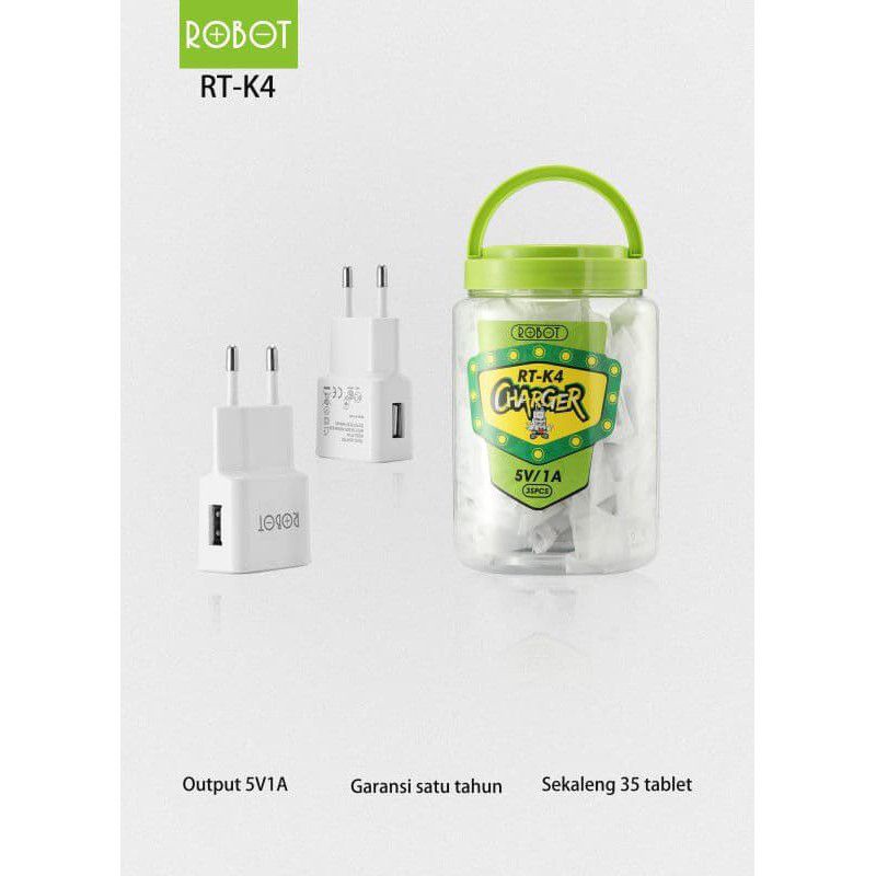 Adaptor Charger Robot RT-K4 1A Original 100% Asli Batok Robot ORI