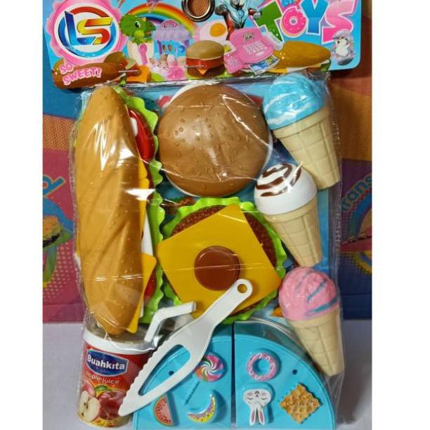 Mainan anak Hot dog Burger Ice cream Kue No. LF 33