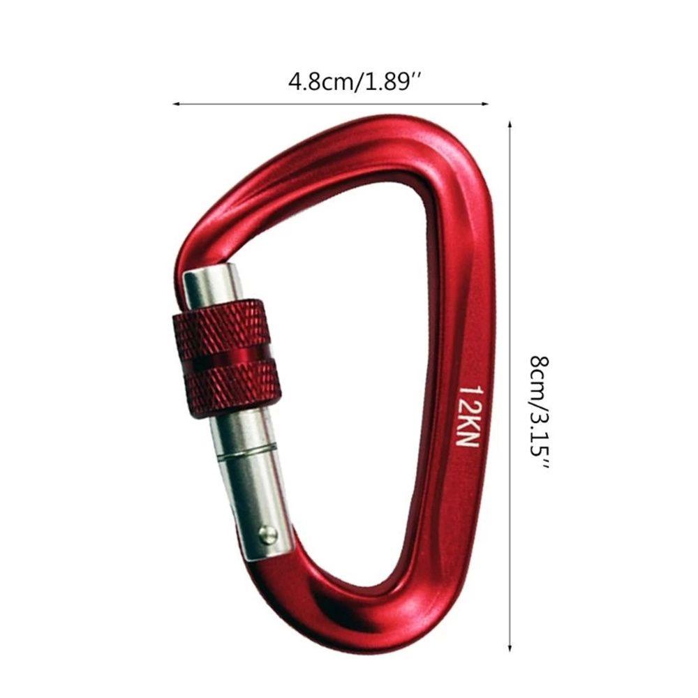 Agustina Climbing Carabiner Bentuk D Hiking Safety Lock Alat Pelindung 12KN Aksesori Luar Ruangan Gesper Gantung