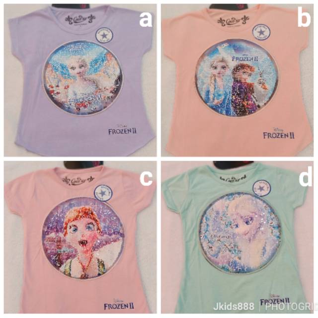  KAOS  Anak  SEQUIN USAP FROZEN  Shopee Indonesia