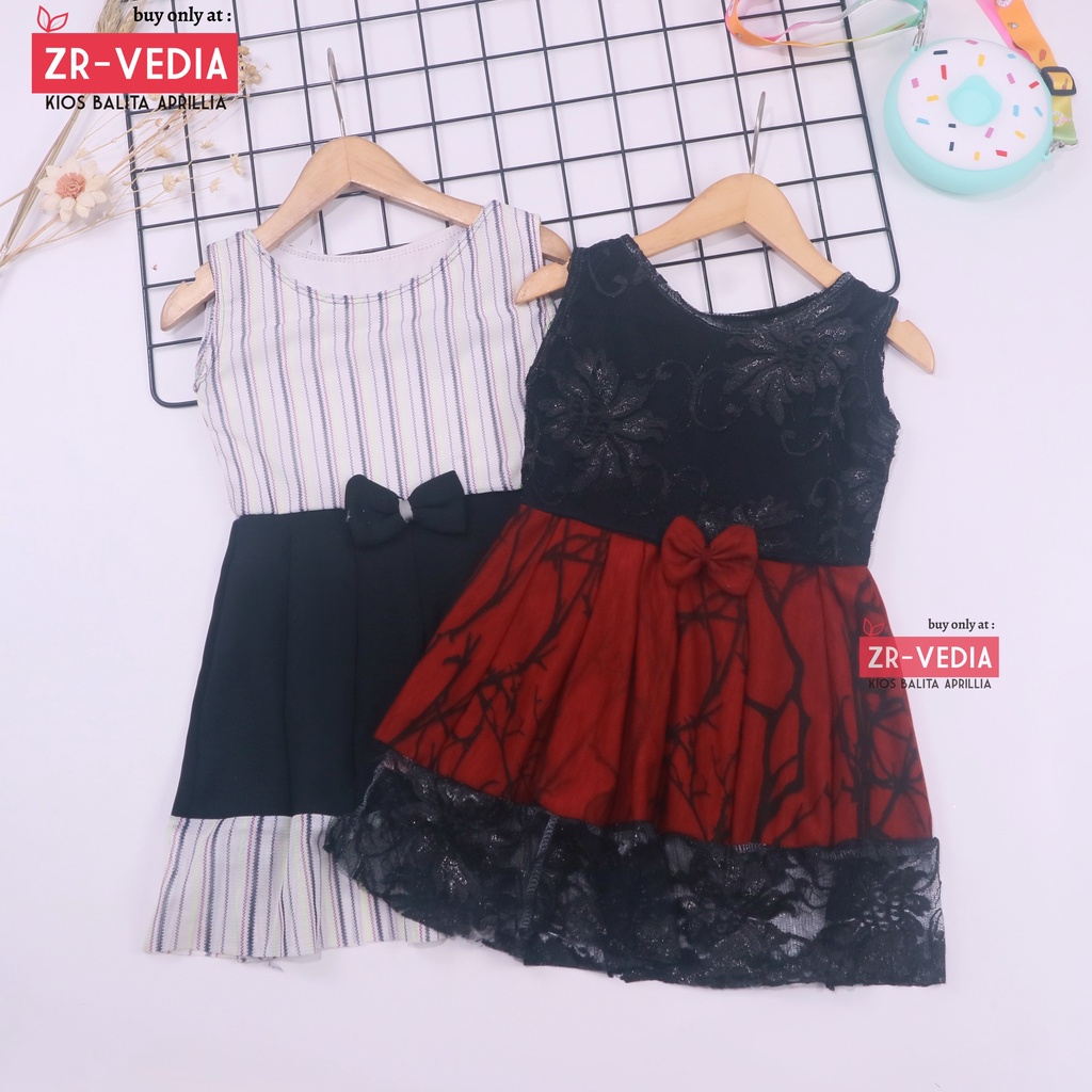 Dress Zulfa uk 1-2 Tahun / Dres Brokat Anak Perempuan Brukat Balita Cewek Pakaian Baju Import