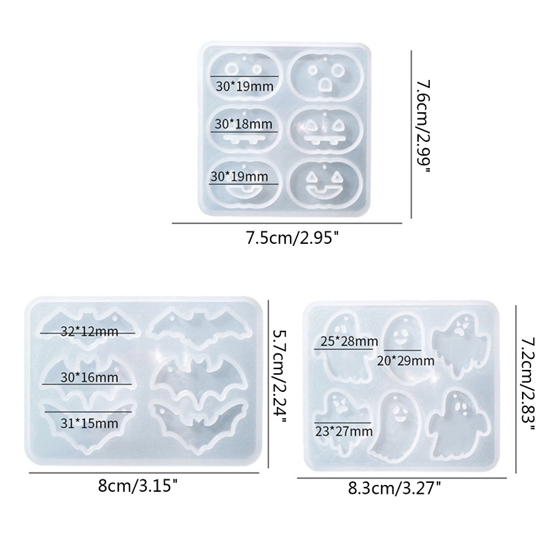 Cetakan Resin Epoksi Bentuk Labu Kelelawar Halloween Bahan Silikon Untuk Kerajinan Perhiasan Liontin Ransel