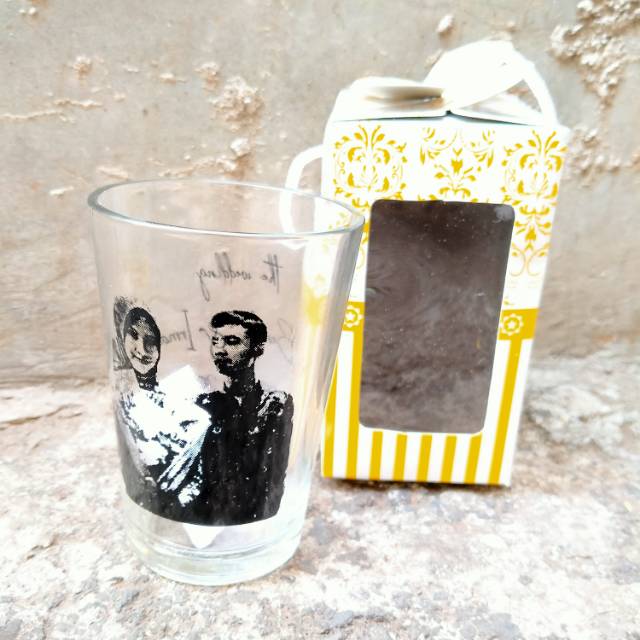 Souvenir Gelas H10 sablon Foto