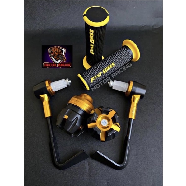 Proguard L + Handgrip FastBikes + Jalu As + Karet Handle Paket 4 item Murah Bisa Untuk Semua Motor