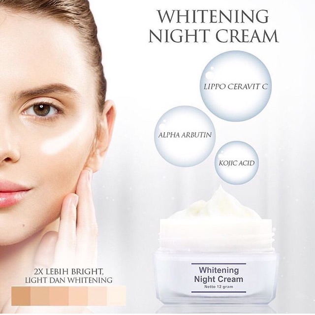 WHITENING NIGHT CREAM MSGLOW KRIM MALAM WHITENING