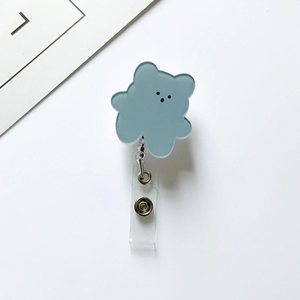 Nickolas1 Retractable Badge Reel Perlengkapan Kantor Korea Bears Reel Clip Perawat Dokter Akrilik Holder Kartu Nama