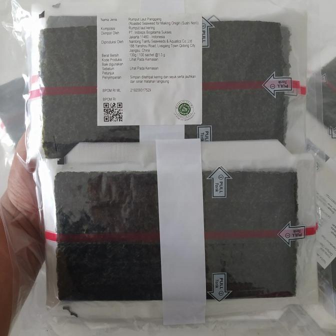 

Triangle Onigiri Sushi Nori 100 Sheet Halal Mui / Wrapper 100 Lembar