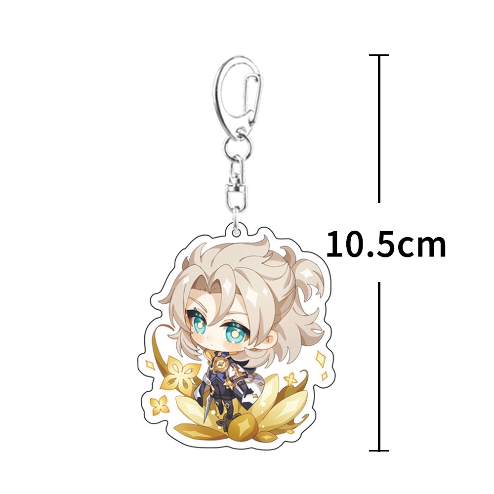 Needway  Car Keyring Genshin Impact Acrylic Keychain Anime Pendant Bag Pendant Cartoon Figure Keyring Delicacy Fans Gifts Double Sided Transparent Bag Decoration Cosplay Key Ring