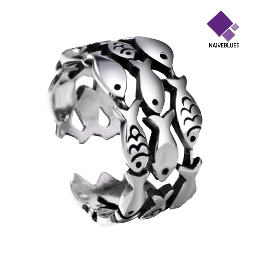 Naiveblue Cincin Lapis Silver Model Ikan Untuk Wanita