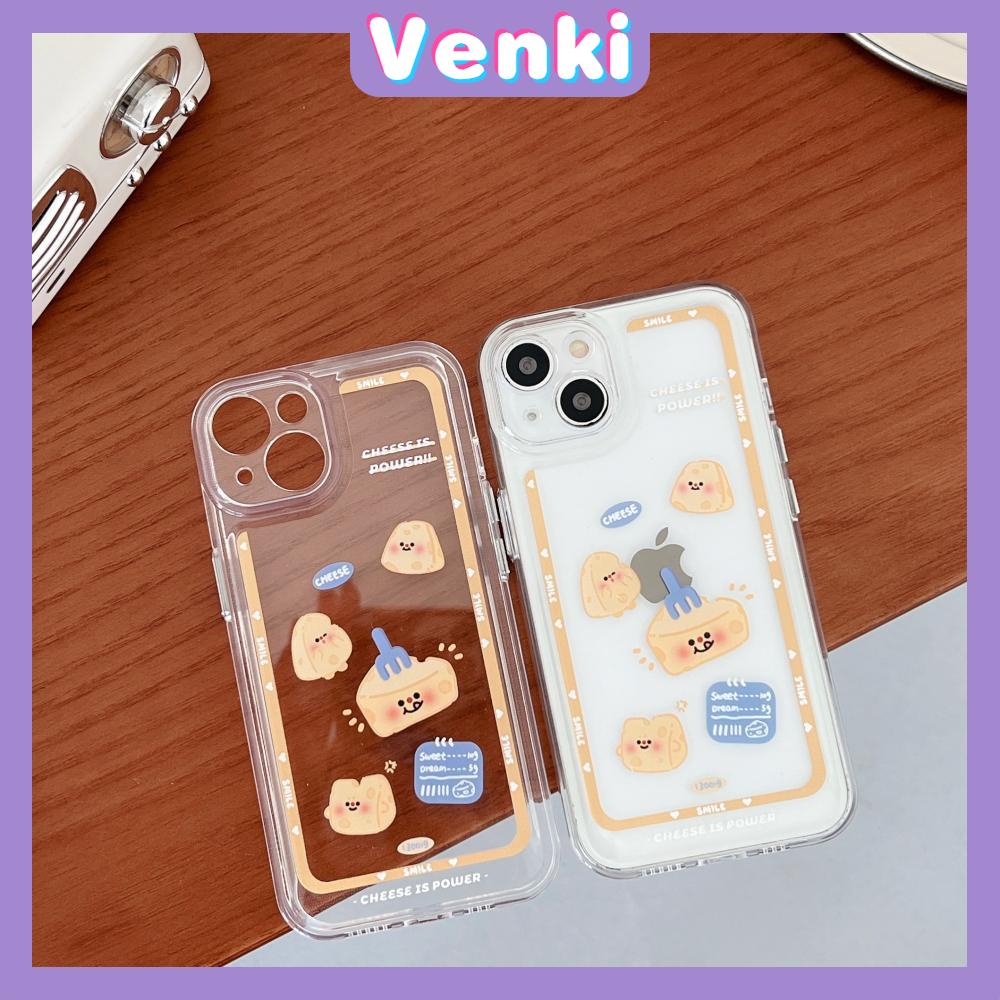 iPhone Case Clear Case Soft Thick TPU Shockproof Super Transparent Protection Camera Plating Button Cartoon Cheese For iPhone 13 Pro Max iPhone 12 Pro Max iPhone 11 iPhone 7Plus