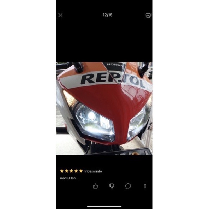 Promo Lampu LED Utama Motor D2 H4 Laser Putih Kuning AC DC Yamaha Vixion Ninja R15 Pulsar jossss pokoknyaaa