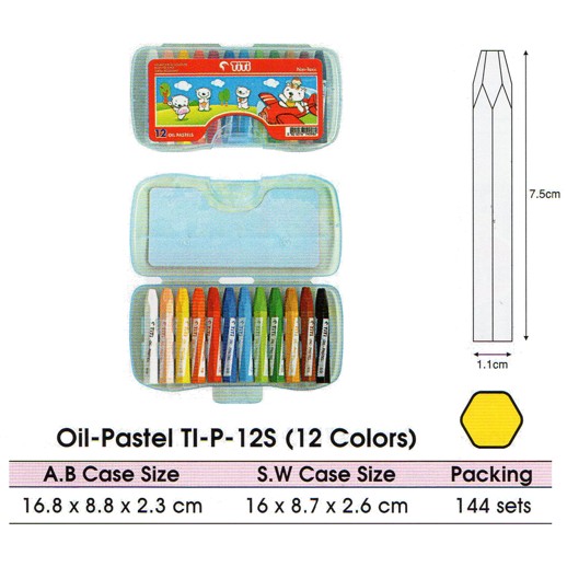 Titi crayon oil pastel 12 warna 12S/12CHC/12CR