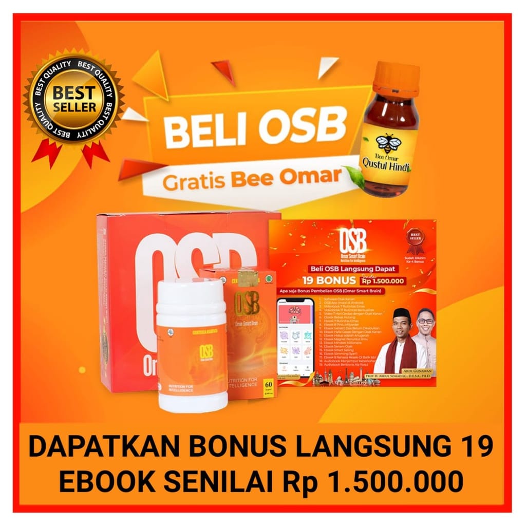 OSB Omar Smart Brain Kapsul 100% Original Vitamin Otak Anak Dan Dewasa