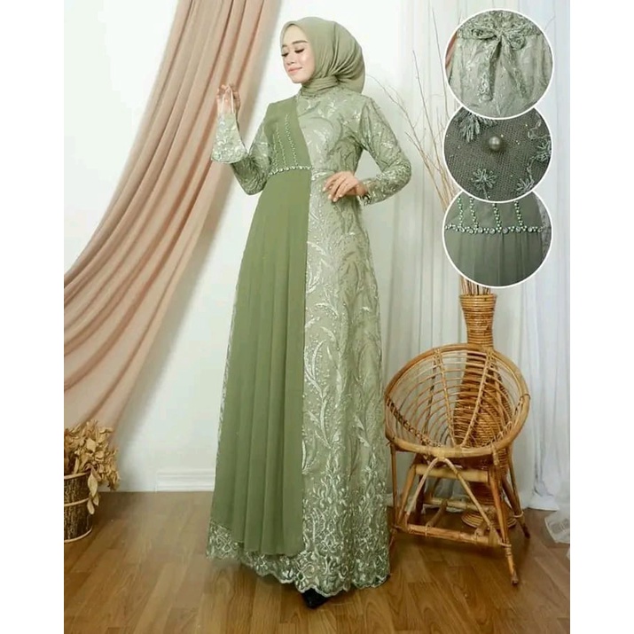 Gamis Wisuda Remaja Premium || Gamis Payet Slendang Terbaru 2022 || Gamis Seragam Pesta Mewah || [COD] Bayar di Tempat || Gamis Tille Premium Quality Product || Gamis Tille Kombinasi Cerutty Payet || Dress Kondangan