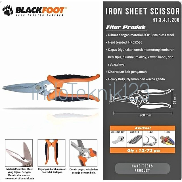 

Gunting Besi 8" BLACKFOOT