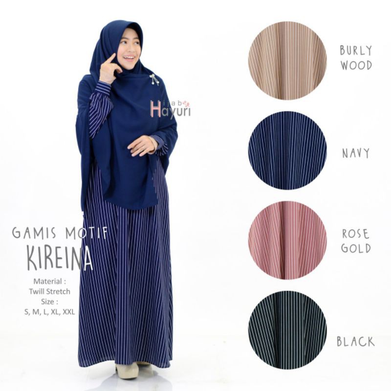 Gamis Motif Salur Kireina HIJAB HAYURI Gamis Jumbo LD 120