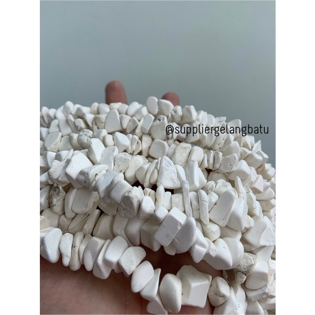 KERIKIL BESAR Batu white ONYX DOFF 2cm kalimantan pilihan putih agatis bahan kalung gelang anting strap mask kerajinan tangan craft citayam fashion week etink vintage elegan bali manik crystal perhiasan