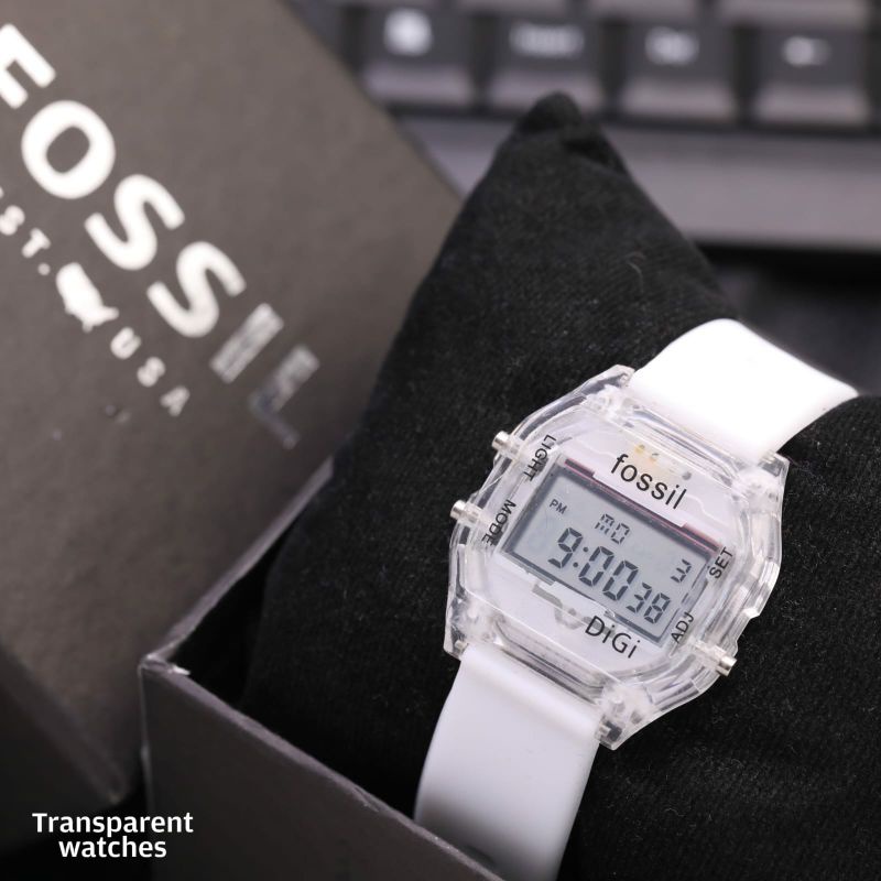 Best Seller! Jam Tangan Fossl Transparant Jam Tangan Rubber Anti Air Jam Tangan Digital Led Pria Wanita