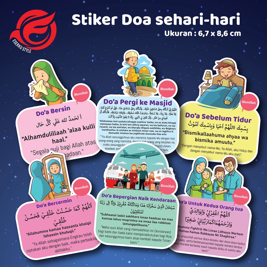 

Stiker Doa sehari-hari (Desain Menarik Sticker Potong Sesuai bentuk)
