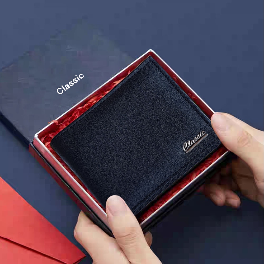 Gratis Ongkos Kirim Dompet Prada Bahan Kulit PU Dompet Lipat Dua Multicard Dompet Pria Dompet Wanita