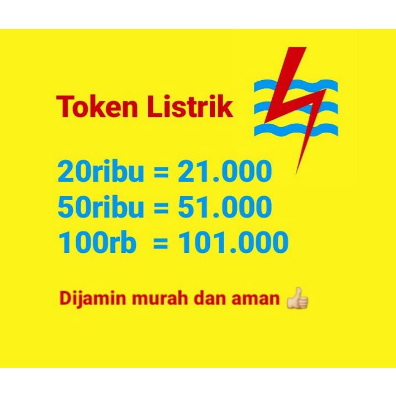 Token Listrik PLN Murah dan aman 20rb 50rb 100rb