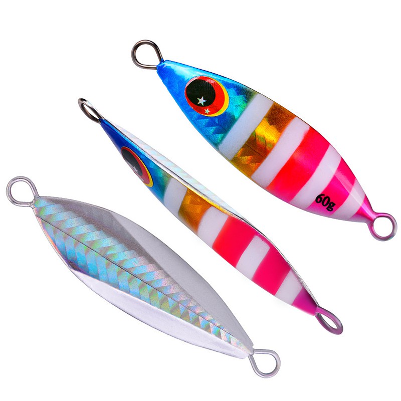 1pc Umpan Pancing Ikan Minnow Mata 3d 10-60g Bahan Metal Ukuran 5-8.5cm 10 Warna