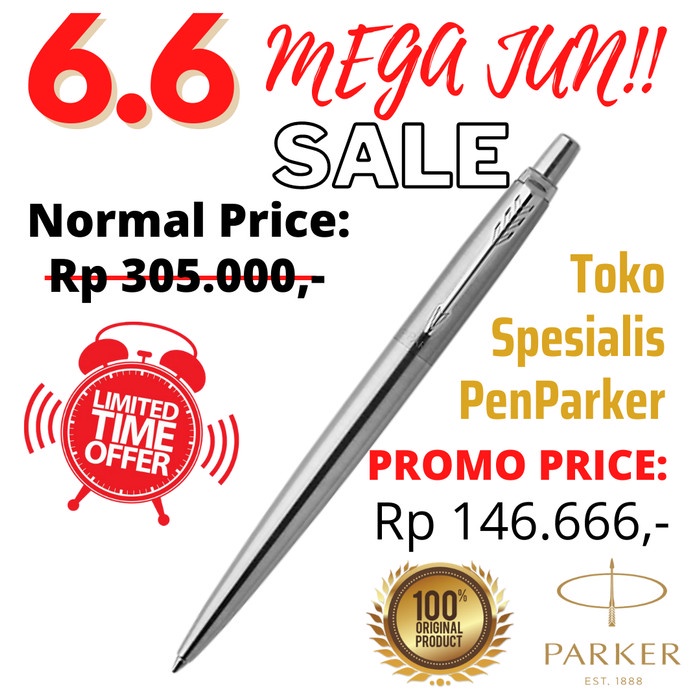 

NEW Jotter Stainless Steel Retractable Ballpoint Pen With Chrome Trim