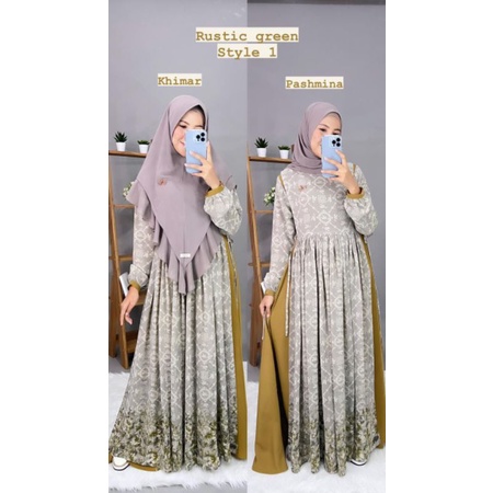 Ready Stock Baju Kondangan Gamis Sarimbit Aden 2022 Terbaru Kate William Style 1 Mom Set Pashmina