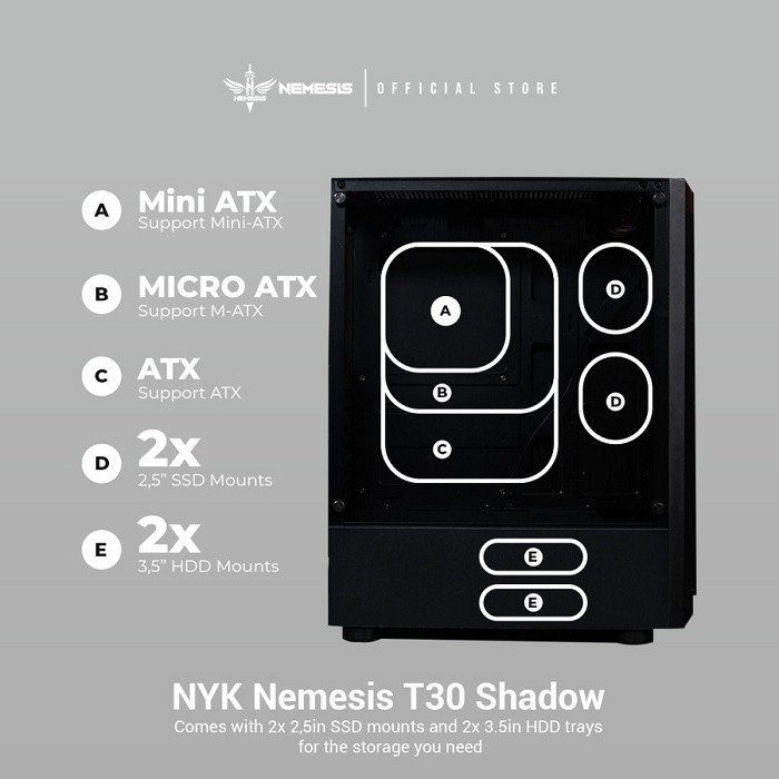 NYK Nemesis PC Case Gaming T30 Shadow PC Casing NYK