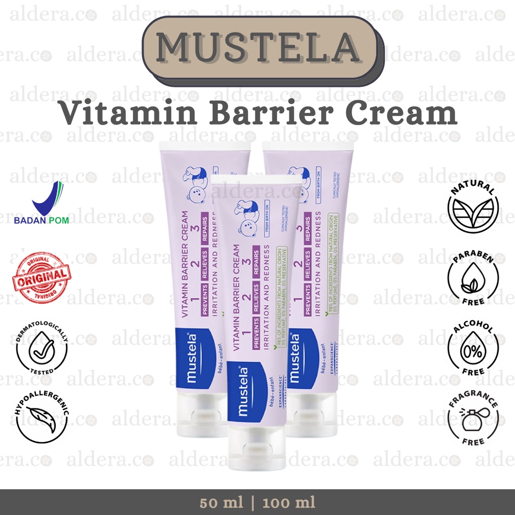 MUSTELA Vitamin Barrier Cream — Mustela Baby Diaper Cream , Mustela Baby Diaper Lotion , Krim Anti R