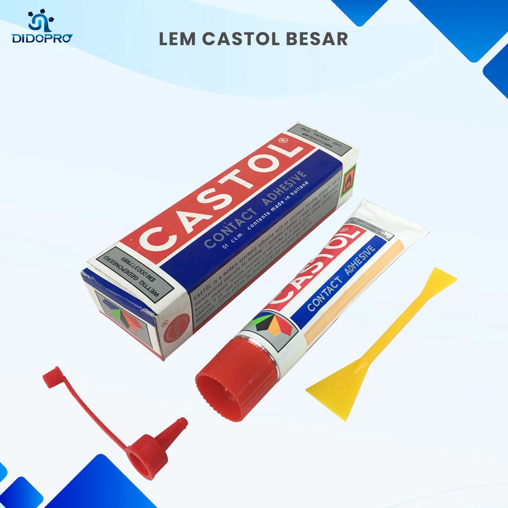 Lem Castol Contact Adhesive ORIGINAL 100% / Lem Kuning Castol 51 ccm / Castol Glue Besar