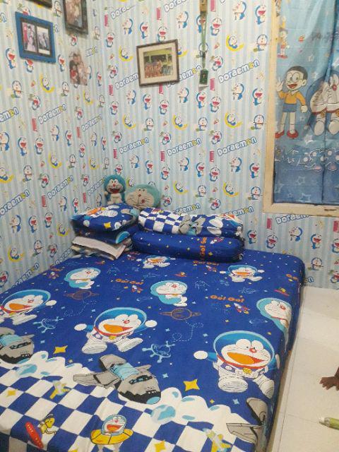 (bayar Di Tempat) Wallpaper Dinding Motif Karakter Doraemon Garis