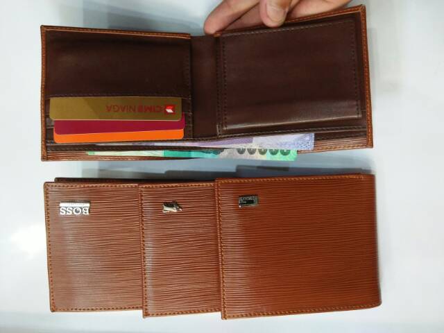 Dompet lipat pendek cowok polos motif cacing