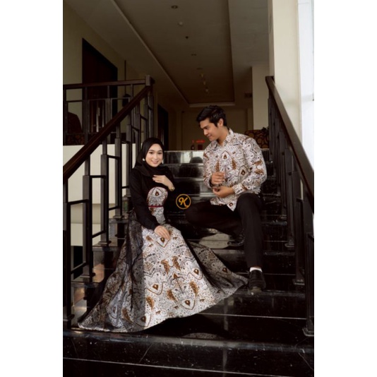 Baju Batik Couple Pasangan Gamis Dress Brukat Terbaru Pakaian Muslim