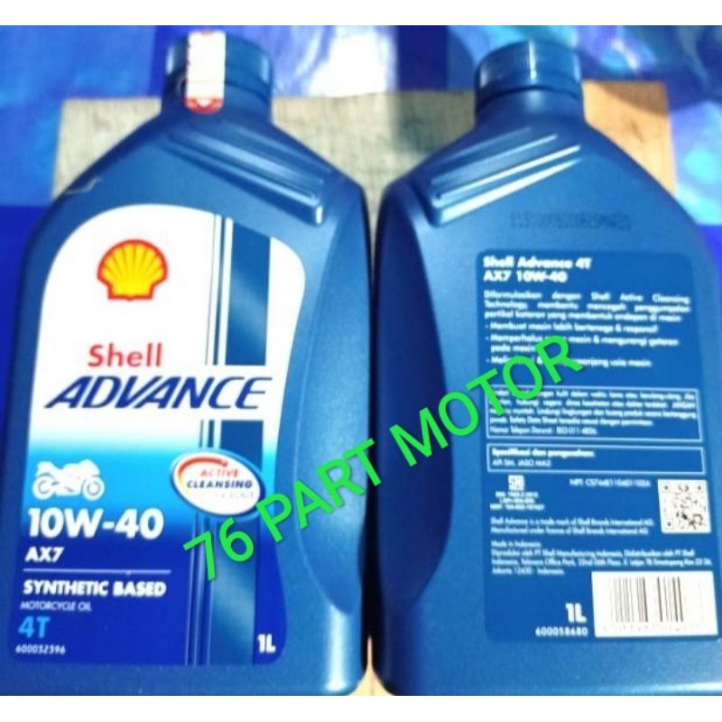 OLI SHELL AX7 4T 10W-40 UK 1000 ML FOR ALL MOTOR